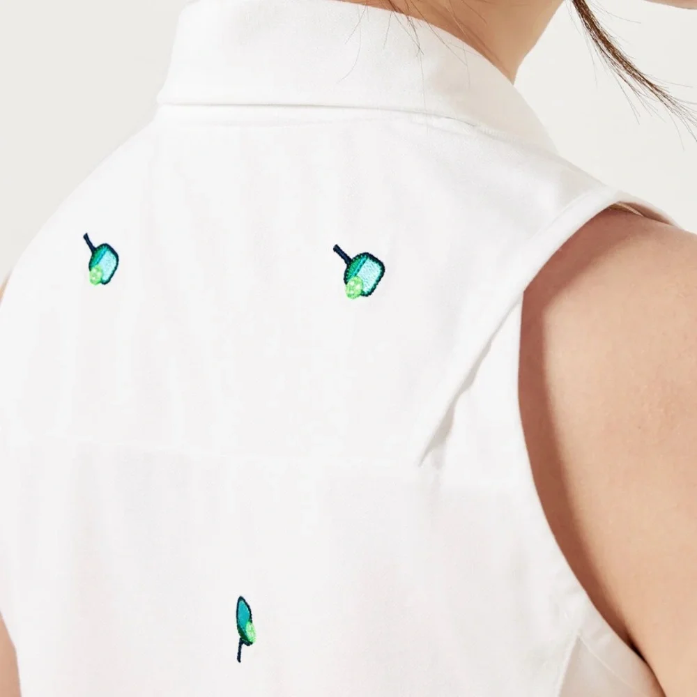 NWT T by Talbots UPF 50+ Pickleball Sleeveless Polo Zipper Top - White - XL - Picture 2 of 10